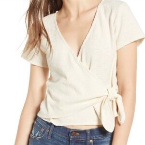 Madewell texture and thread wrap top